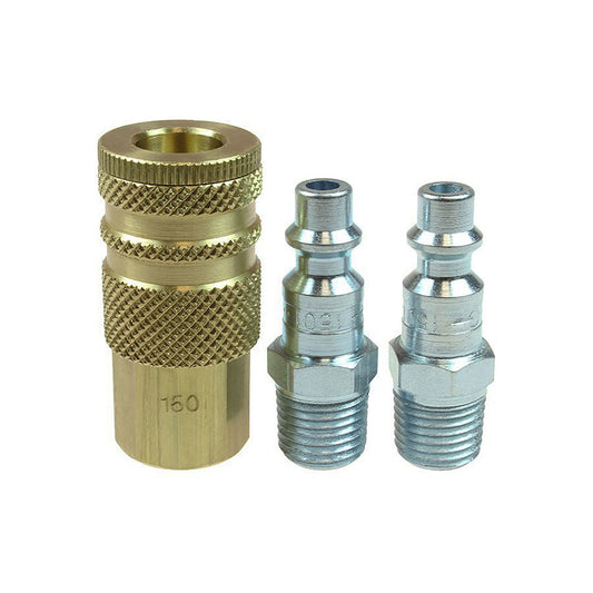 Juego de acoples 3 piezas 1/4, 1 fitting y 2 machos 150-1-DL Coilhose