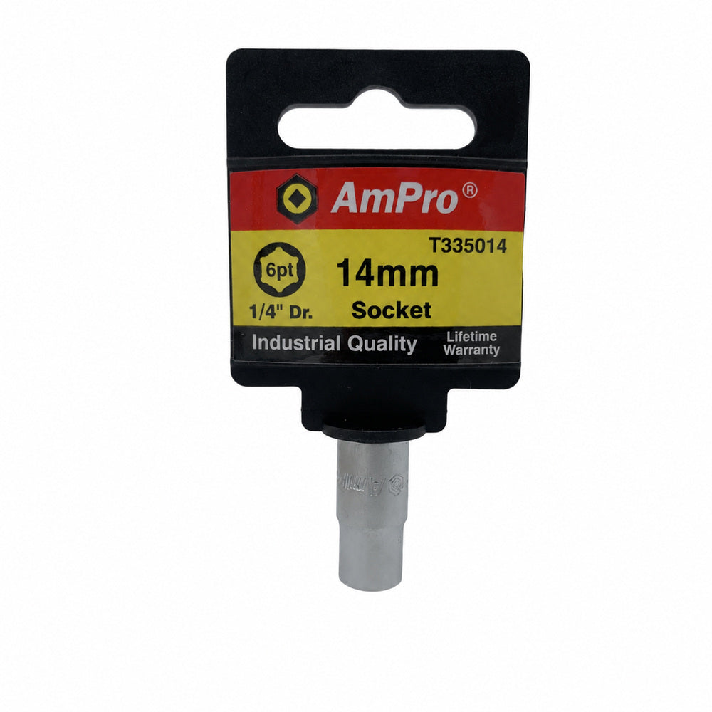 Copa corta milimetrica acero cromo vanadio cuadrante 1/4" x 6 puntos Ampro