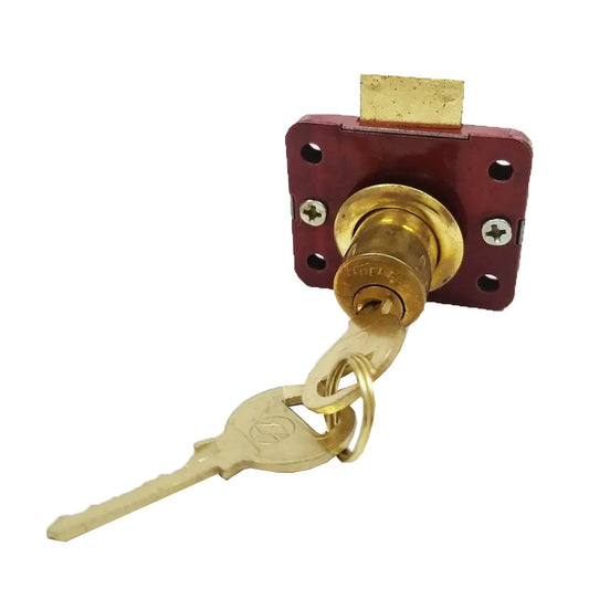 Chapa gaveta marca freder dorada pintura electroestatica roja 508 Globe