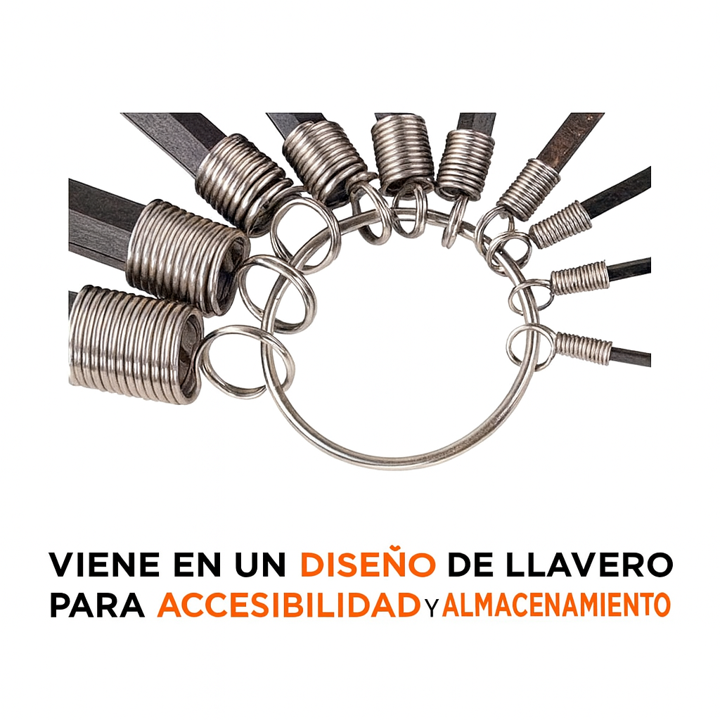 Juego de llaves brístol milimetricas tipo llavero Groz