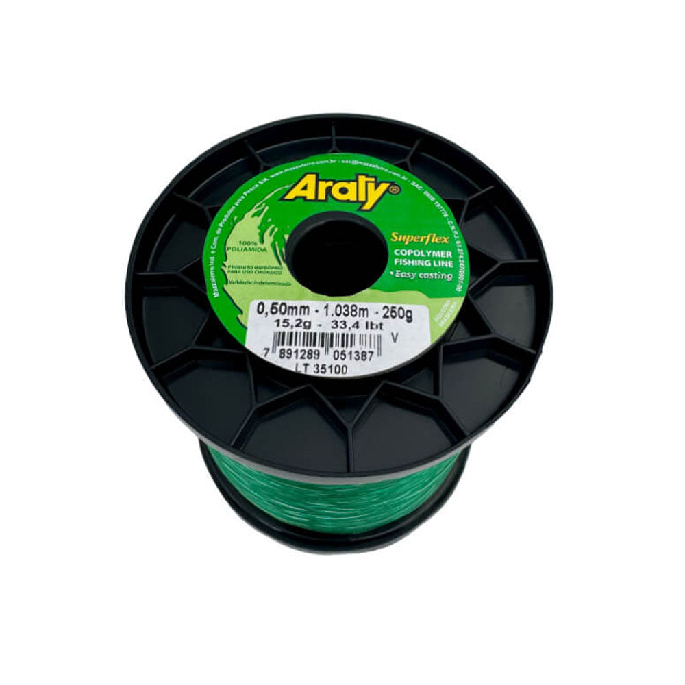 Rollo de nailon para pesca Verde Superflex Araty