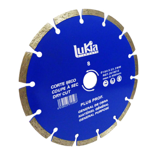 Disco diamantado corte seco profesional segmentado azul Lukia