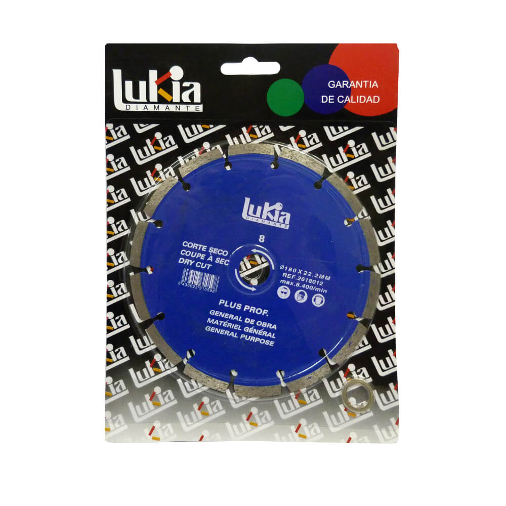 Disco diamantado corte seco profesional segmentado azul Lukia