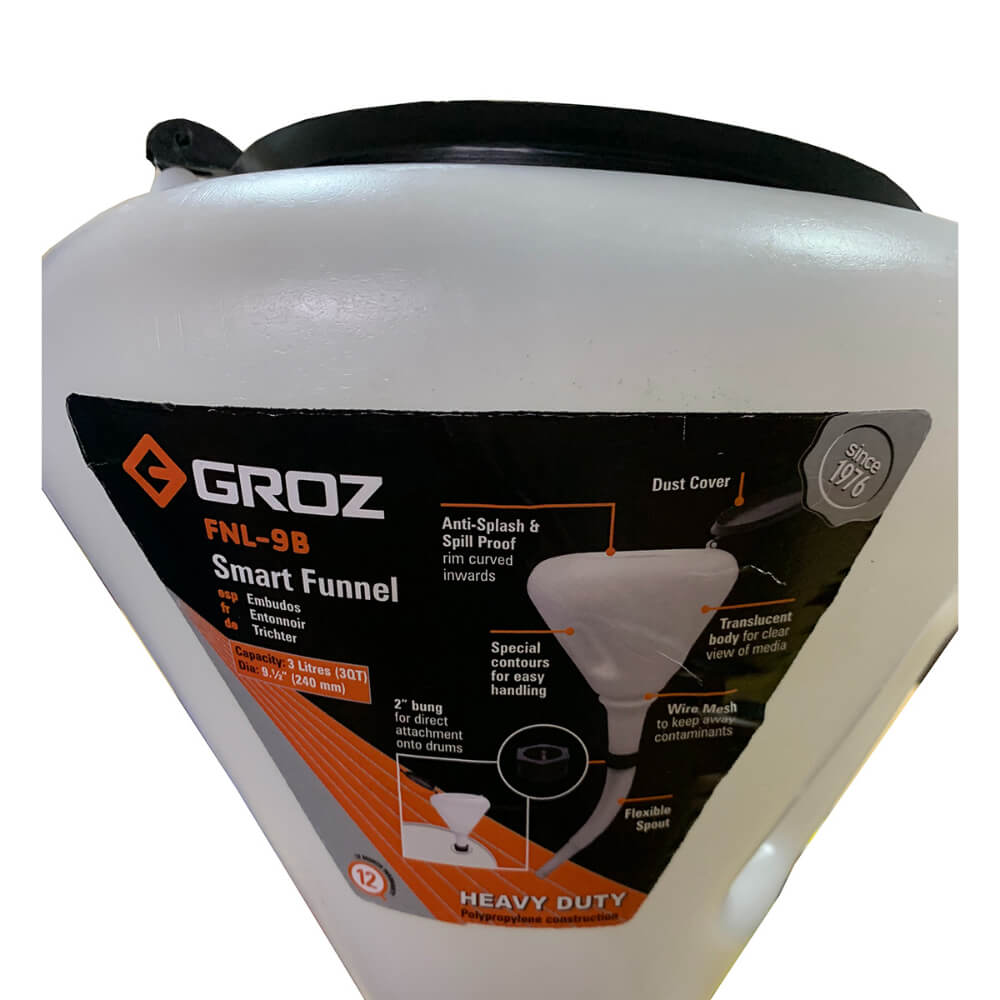 Embudo plastico 9.1/2" capacidad 3 litros con tapa FNL/9B Groz