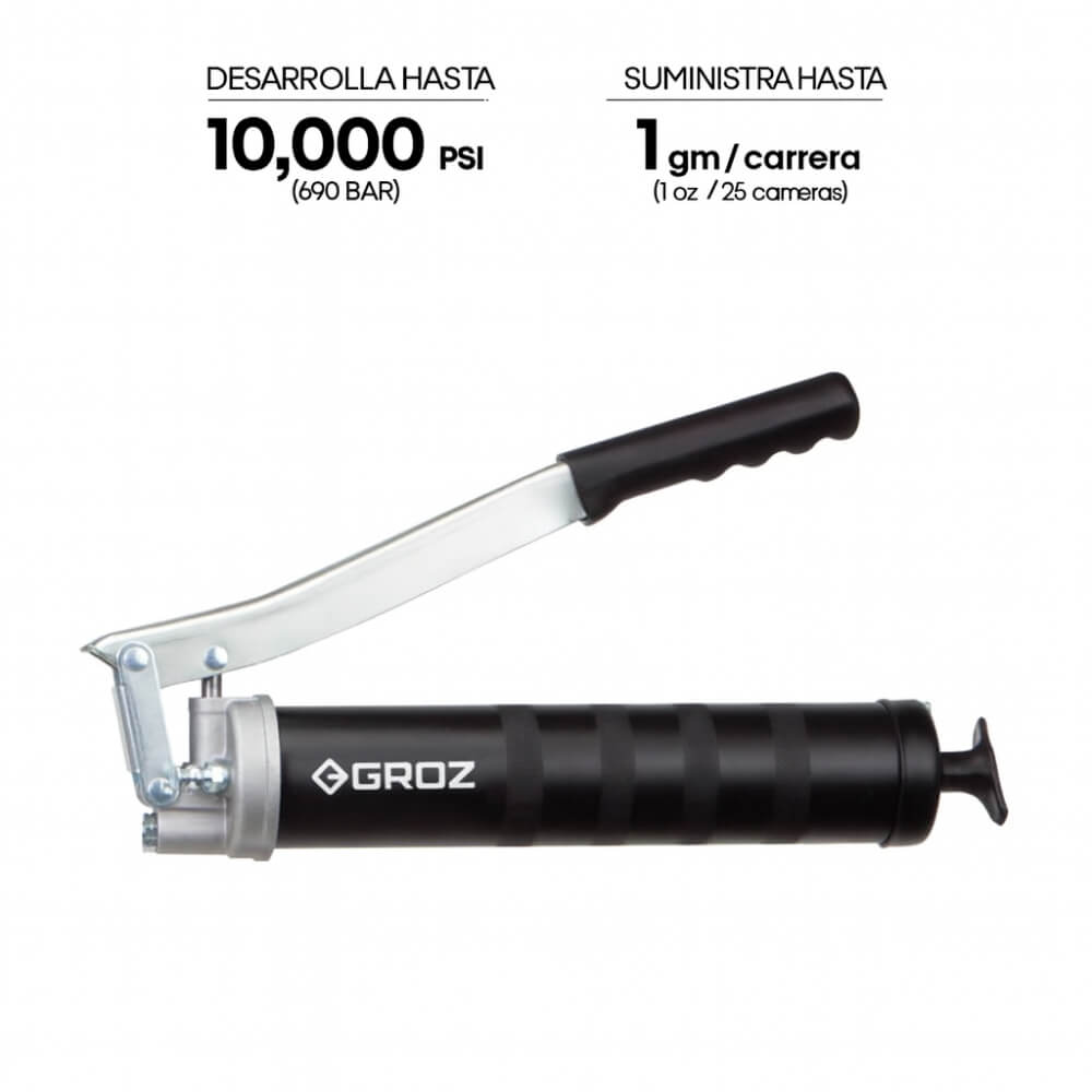 Engrasadora manual dual (tipo pistola y palanca) 1 libra hasta 7000 PSI G77RF-18/N Groz