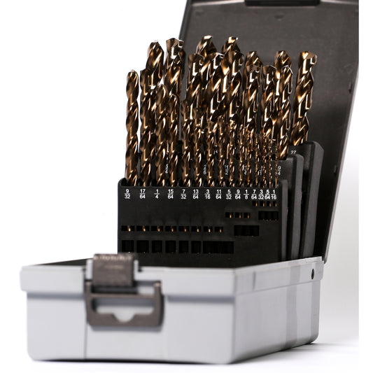 Juego de brocas Hss cobalto 29 piezas 1/16 a 1/2 DIN338 Tivoly