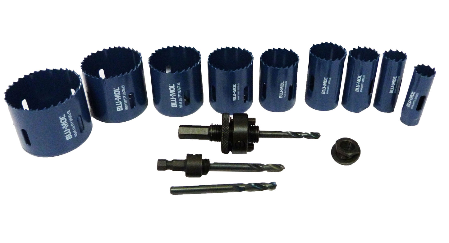Juego de sierra copas hss 12 piezas 3/4 a 2.1/2 ref. 9596d Blumol