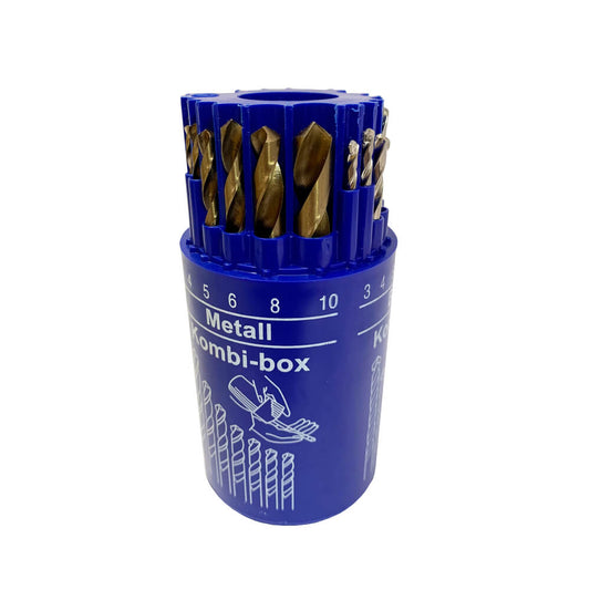 Juego de brocas combinadas 18 piezas, 6 muro – 6 Hss – 6 Acero carbon 71743 MG Demax