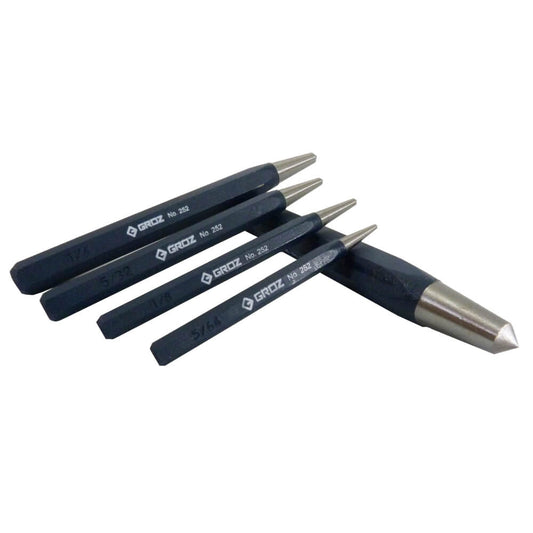 Juego de centro puntos 5 piezas 5/64, 1/8, 5/32, 1/4, 3/8 CP/HD/5/ST Groz