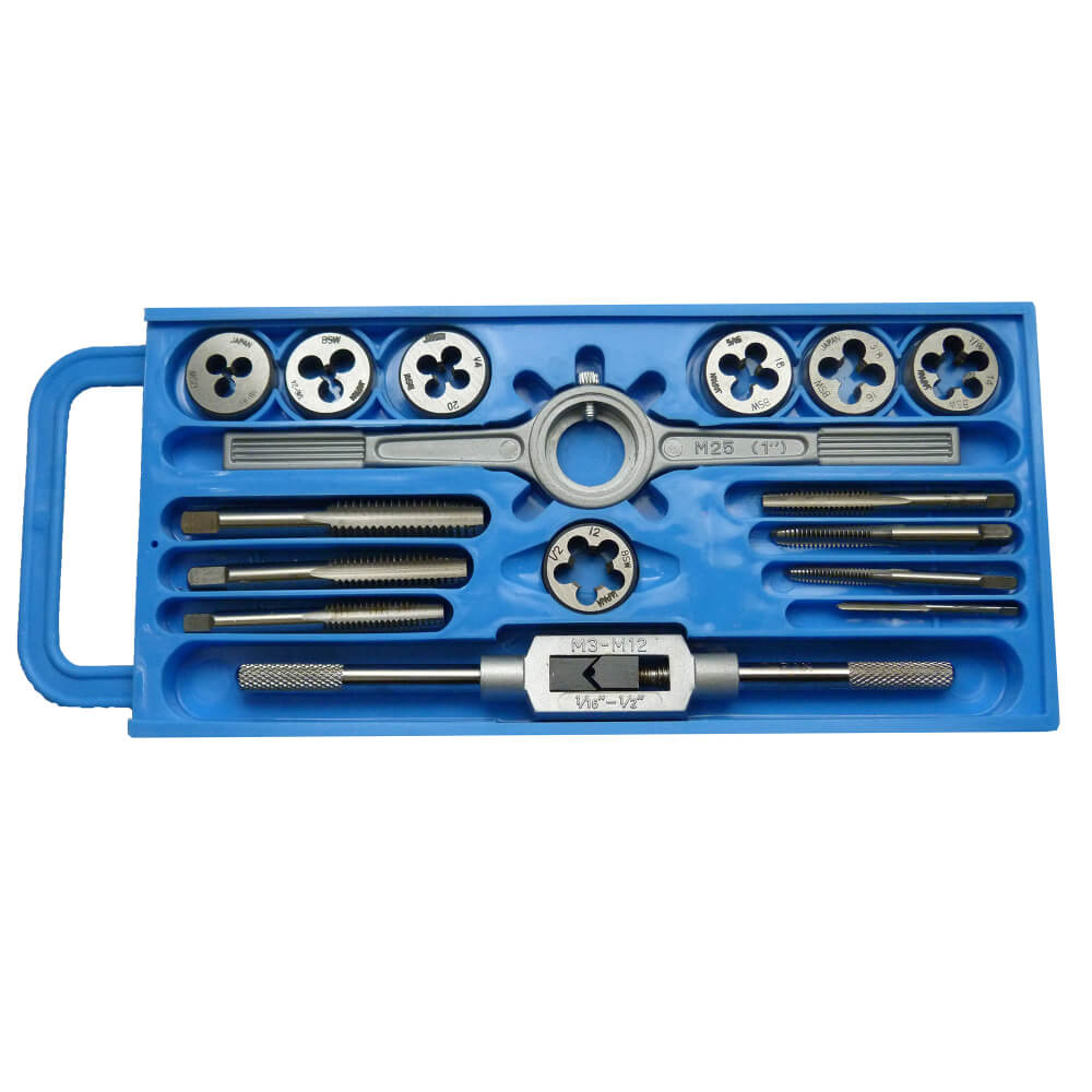 Juego de machuelos y dados 16 piezas rosca UNC 1/8 - 1/2 REF. 716 SKC