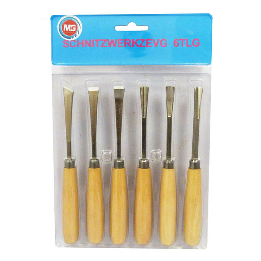 Juego de gubias 6 piezas mango en madera 311527 MG Demax