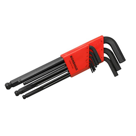 Juego de llaves allen ball 9 piezas largas 1.5 a 10.00 mm 10999 Bondhus