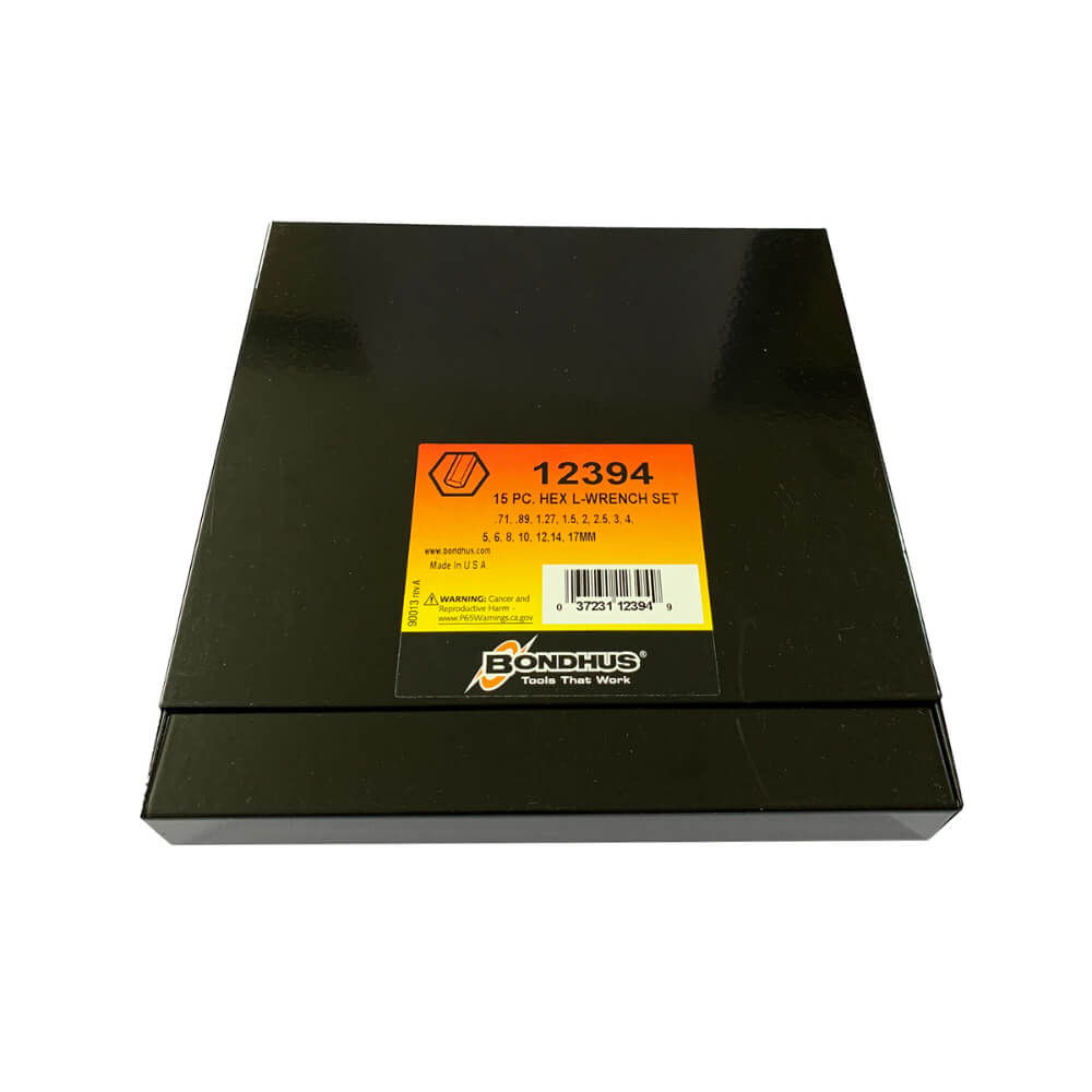 Juego de llaves allen cortas 15 piezas 1.5 a 17.00 mm 12394 Bondhus