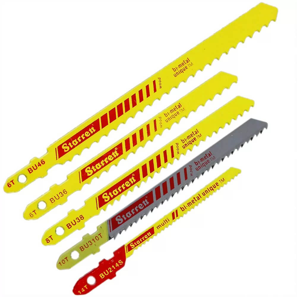 Juego de sierra caladora bimetal 5 piezas (4 madera, 1 multiusos) BU-1 Starrett