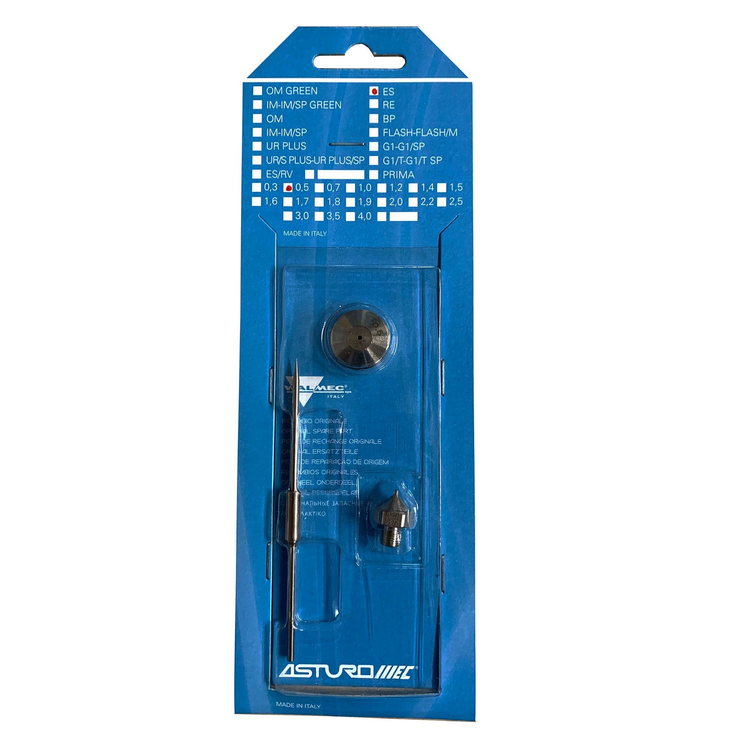 Kit aerografo boquilla chorro 0.5 ES 40356 Asturo