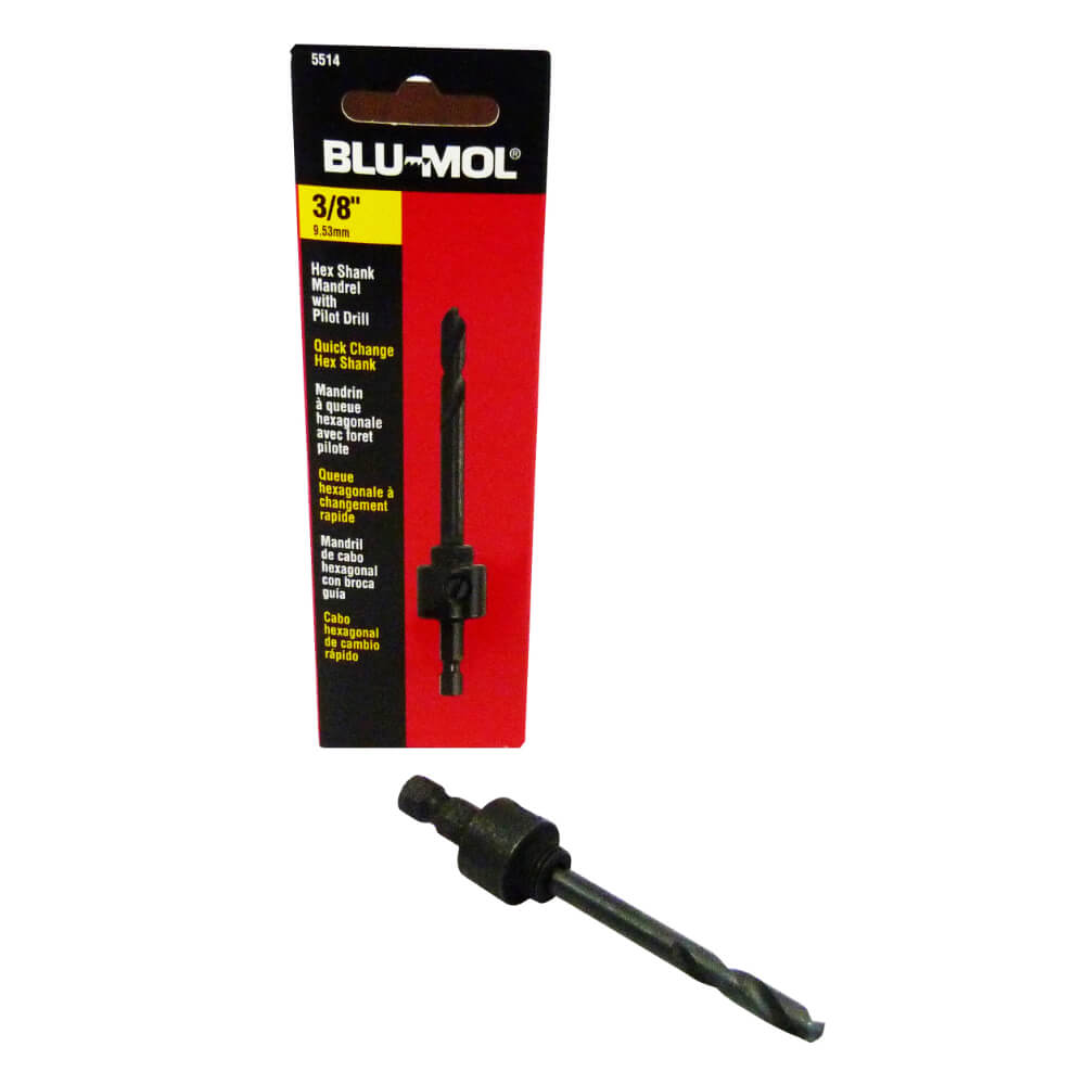 Mandriles para sierra copa eje 3/8 hexagonal 9/16 a 1.3/16 ref. 5514 Blumol