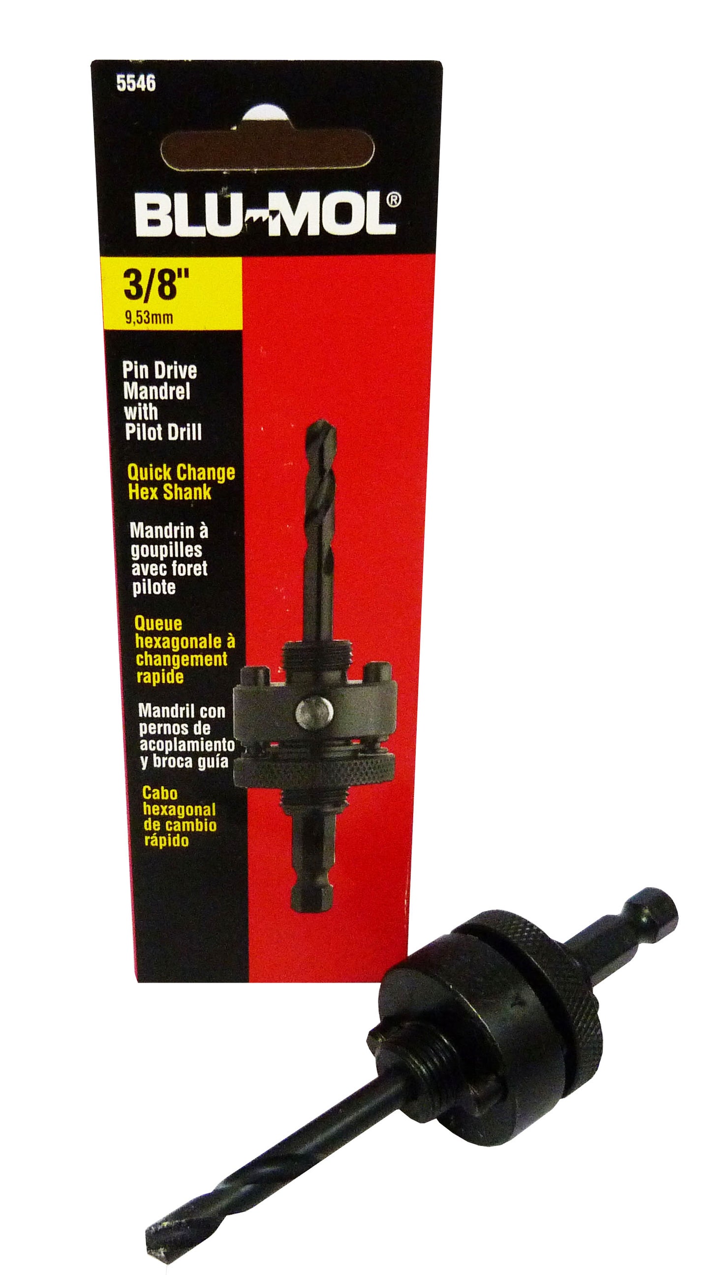 Mandriles para sierra copa eje 3/8 hexagonal 1.1/4 a 6" ref. 5546 Blumol
