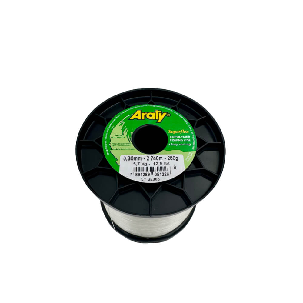 Rollo de nailon para pesca blanco Superflex Araty