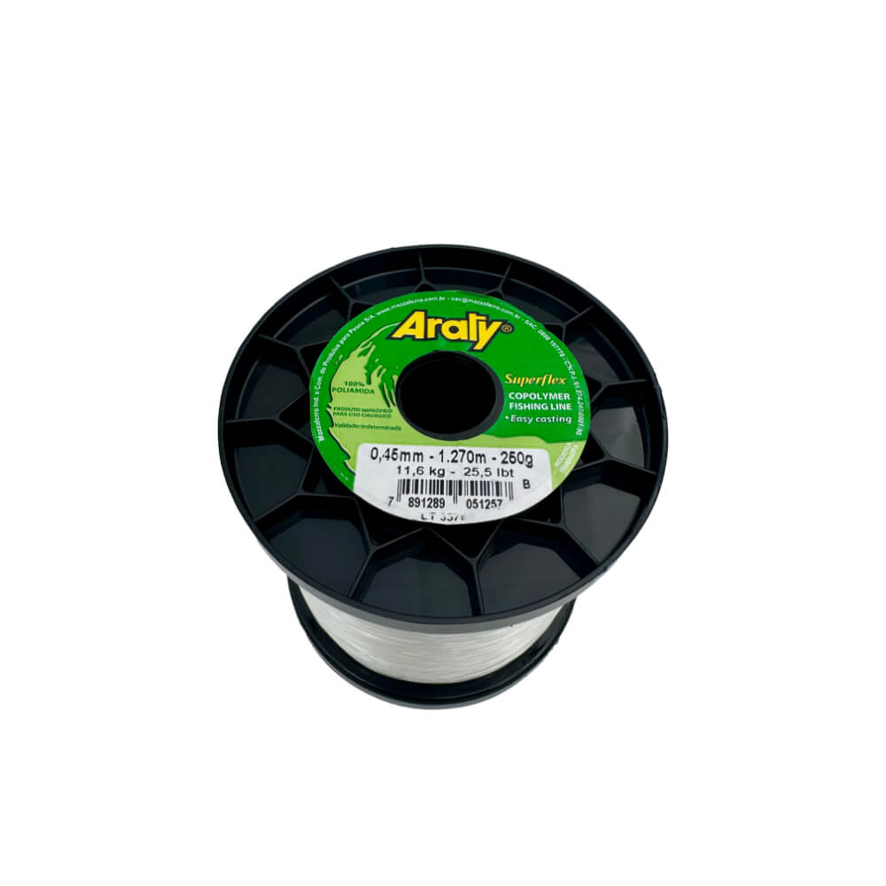 Rollo de nailon para pesca blanco Superflex Araty
