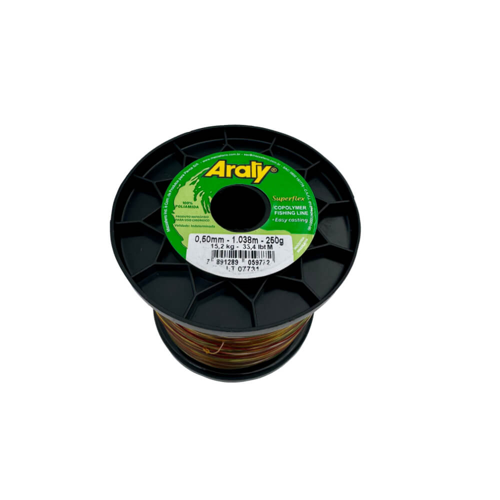 Rollo de nailon para pesca Multicolor Superflex Araty