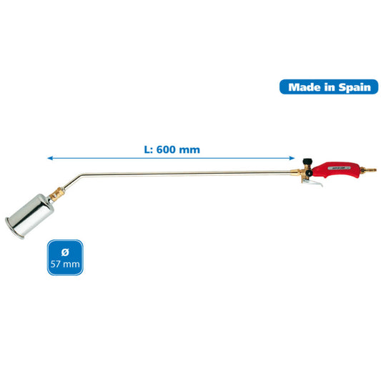Soplete con extensión de 60 cm con quemador Super ego