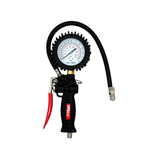 Inflador y calibrador con manometro y manguera 170 psi  (psi / bar) TG-18 MG Wufu