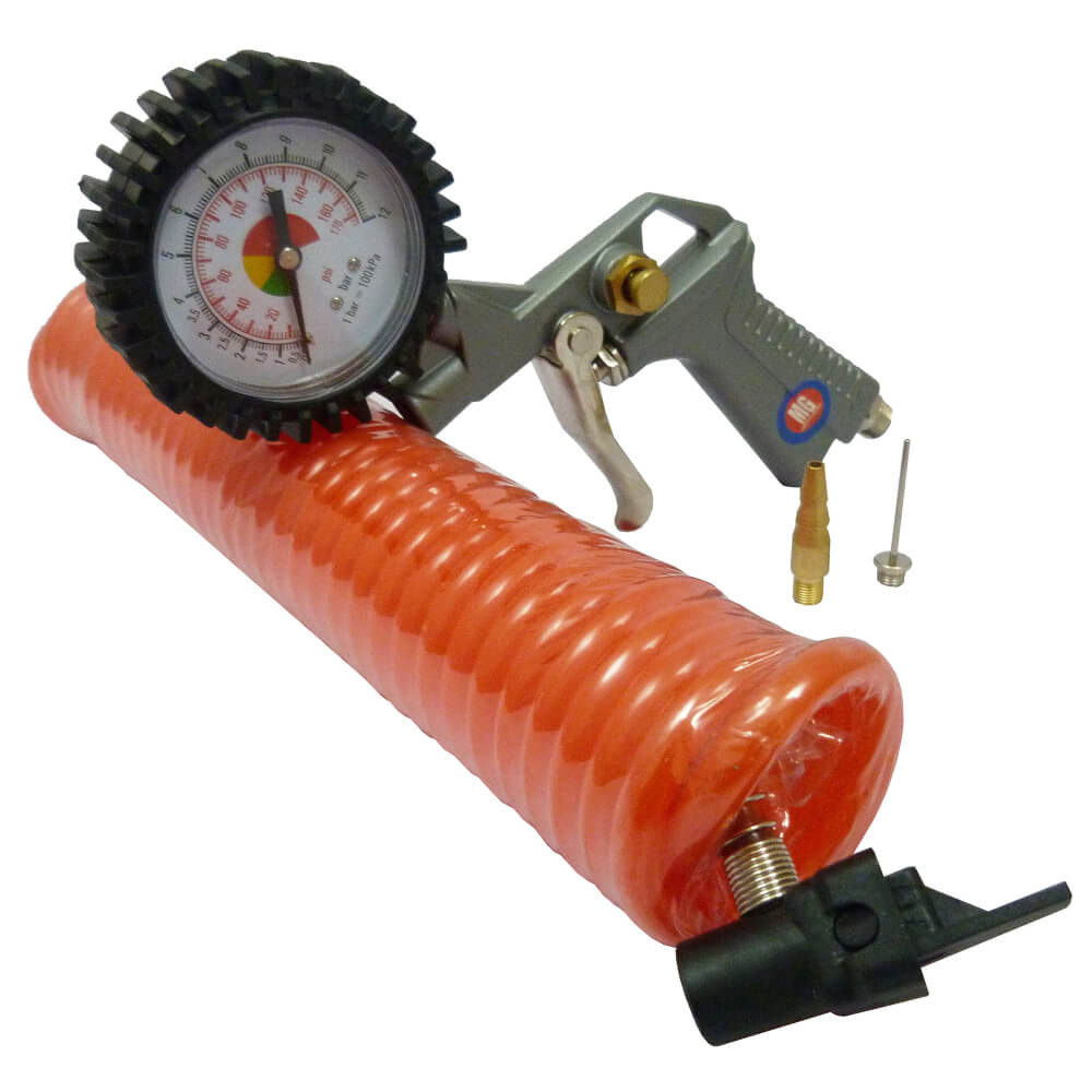 Pistola inflar con manometro manguera 170PSI TG-3 MG Wufu