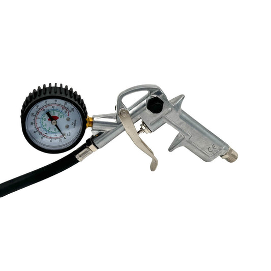 Inflador y calibrador tipo pistola con manometro y maguera 220PSI (PSI,BAR,KPA,KG/CM2) TG-5 MG Wufu