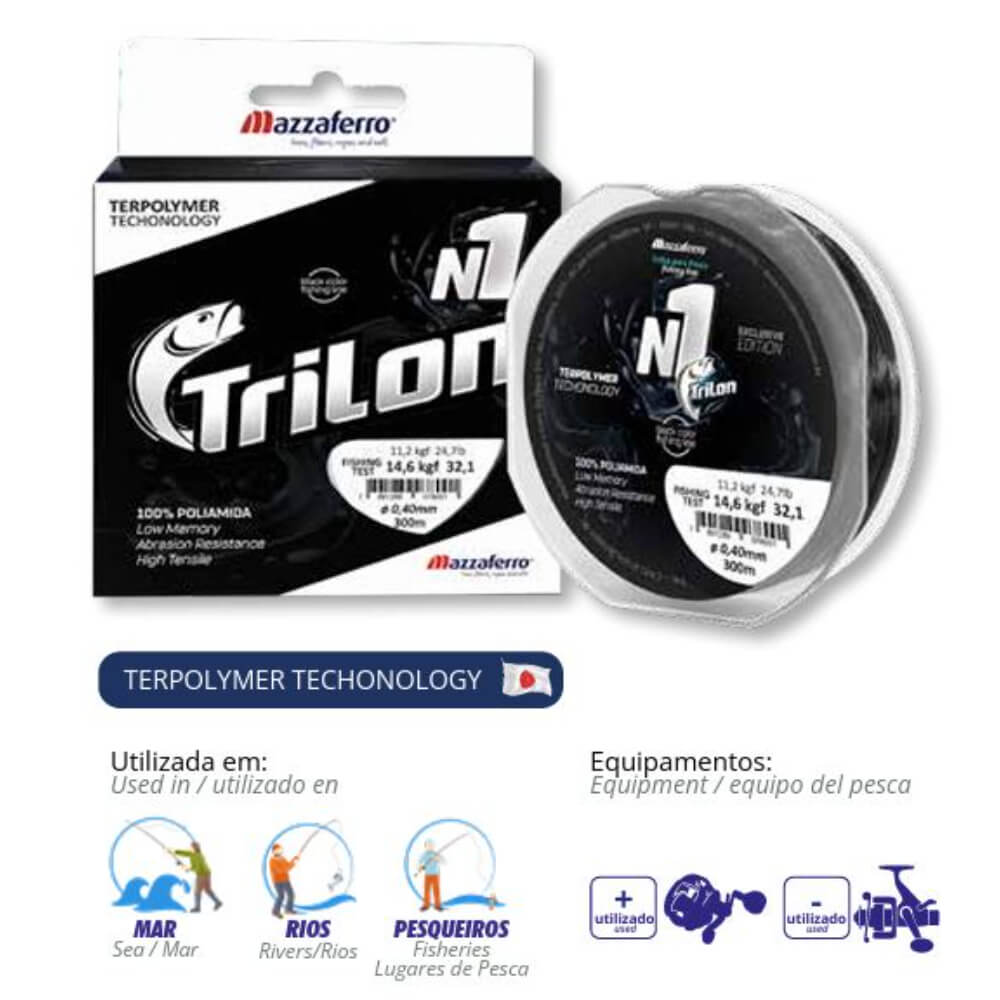 Trilon numero uno negro 300 metros termopolimero Araty