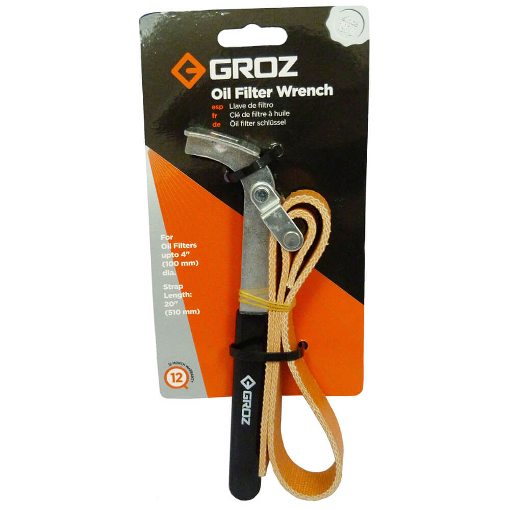 Llave filtro de aceite 4 Pulgadas correa 20 Pulgadas OFW/S/8 Groz