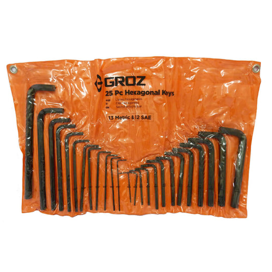 Juego de llaves allen 25 piezas milimetros y pulgadas ALN/HX-HX/25GRZ Groz
