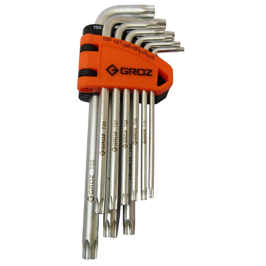 Juego de llaves torx largas T-10 a T-50 ALN/TX-TX/9LGRZ Groz