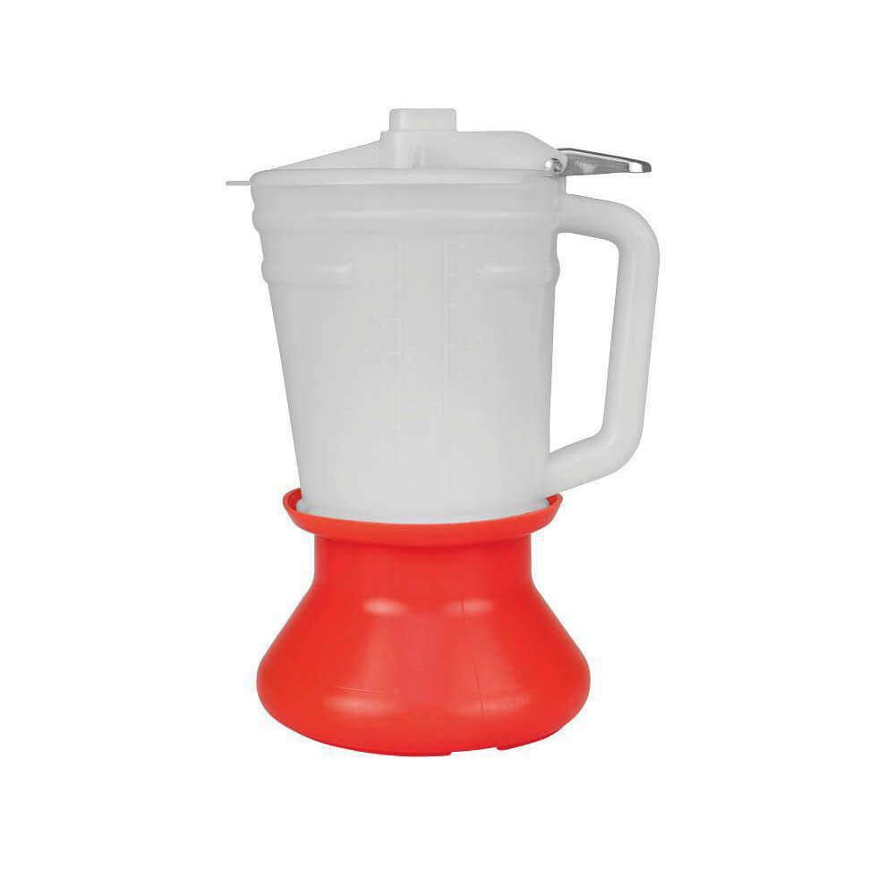 Embudo plastico medidor con base y tapa antipolvo capacidad 5lt graduable a litros y cuartos MFNL/5B Groz