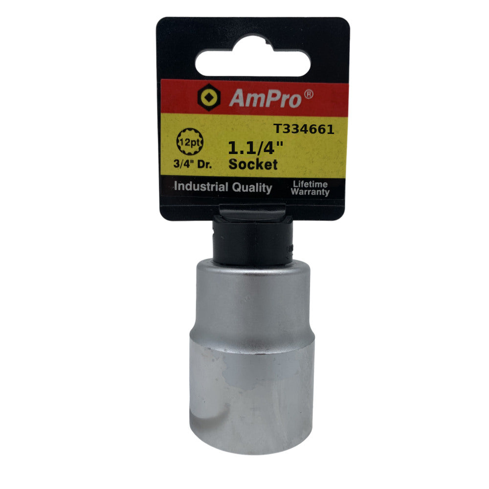 Copa en pulgadas corta acero cromo vanadio cuadrante 3/4" x 12 puntos Ampro