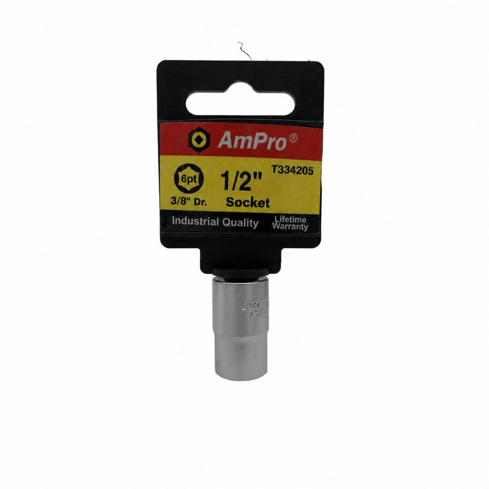 Copa en pulgadas corta acero cromo vanadio cuadrante 3/8" x 6 puntos  Ampro
