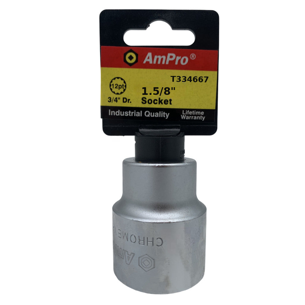 Copa en pulgadas corta acero cromo vanadio cuadrante 3/4" x 12 puntos Ampro