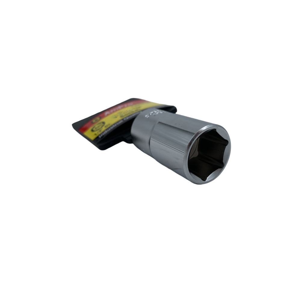 Copa milimetrica corta acero cromo vanadio cuadrante 1/2" x 6 puntos Ampro