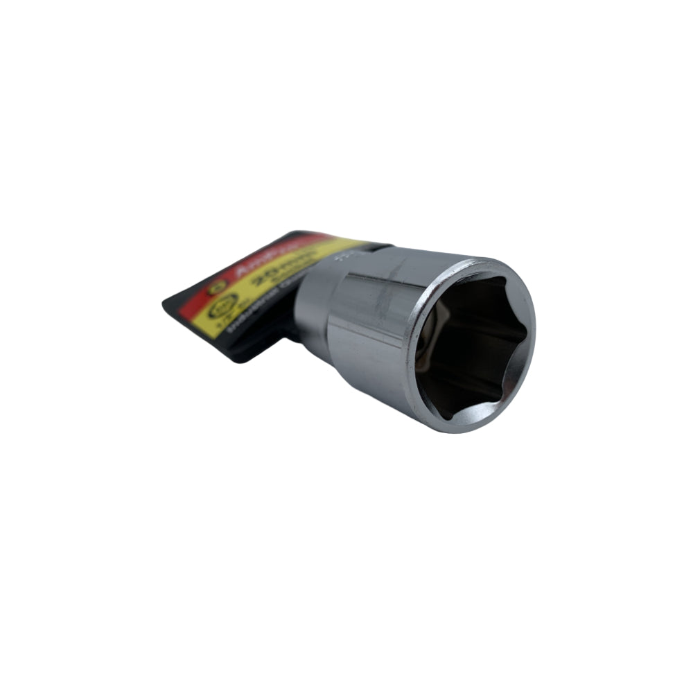 Copa milimetrica corta acero cromo vanadio cuadrante 1/2" x 6 puntos Ampro
