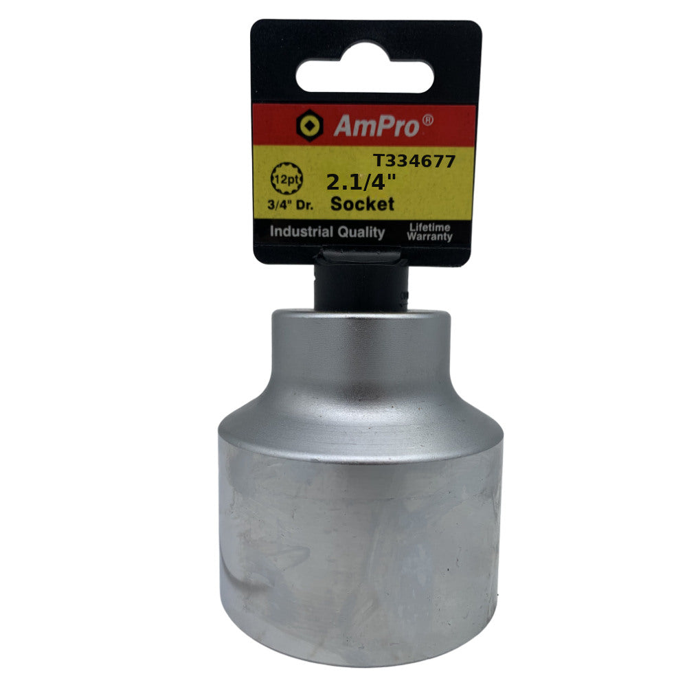 Copa en pulgadas corta acero cromo vanadio cuadrante 3/4" x 12 puntos Ampro