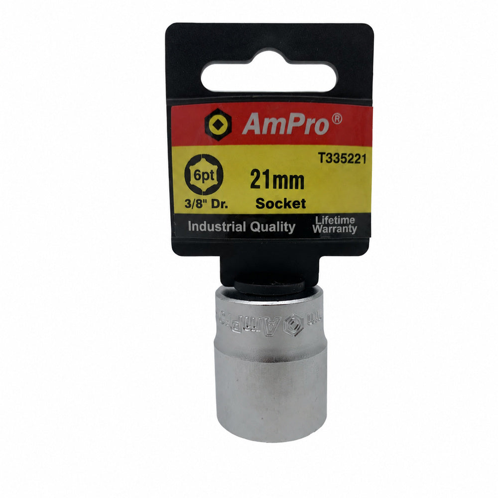 Copa milimetrica corta acero cromo vanadio cuadrante 3/8" x 6 puntos Ampro