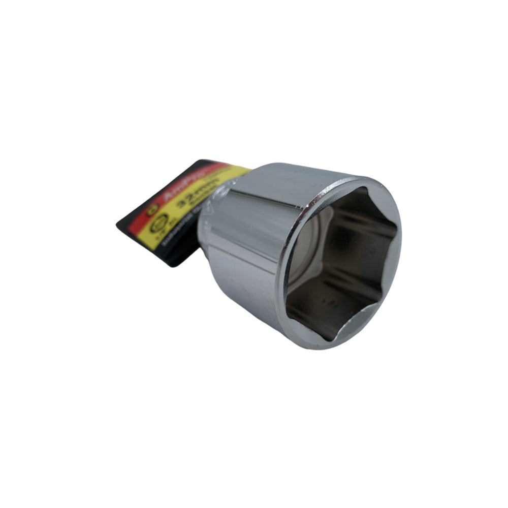 Copa milimetrica corta acero cromo vanadio cuadrante 1/2" x 6 puntos Ampro