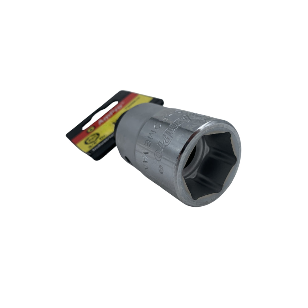 Copa milimetrica corta acero cromo vanadio cuadrante 3/4" x 6 puntos Ampro