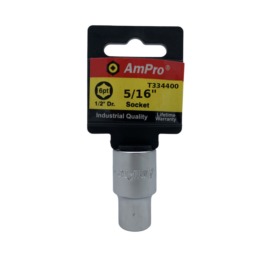 Copa en pulgadas corta acero cromo vanadio cuadrante 1/2" x 6 puntos Ampro