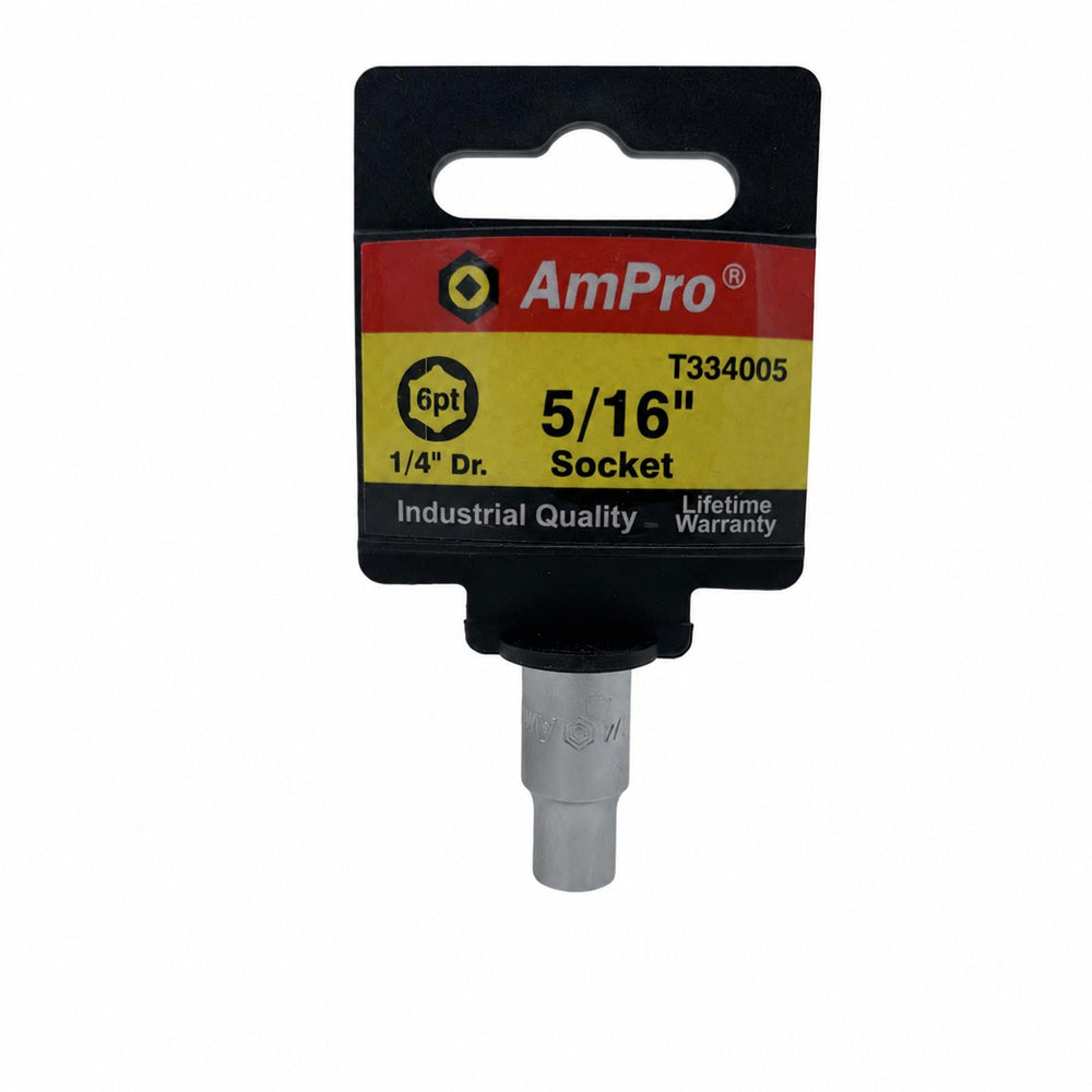 Copa corta en pulgadas acero cromo vanadio cuadrante 1/4" x 6 puntos Ampro