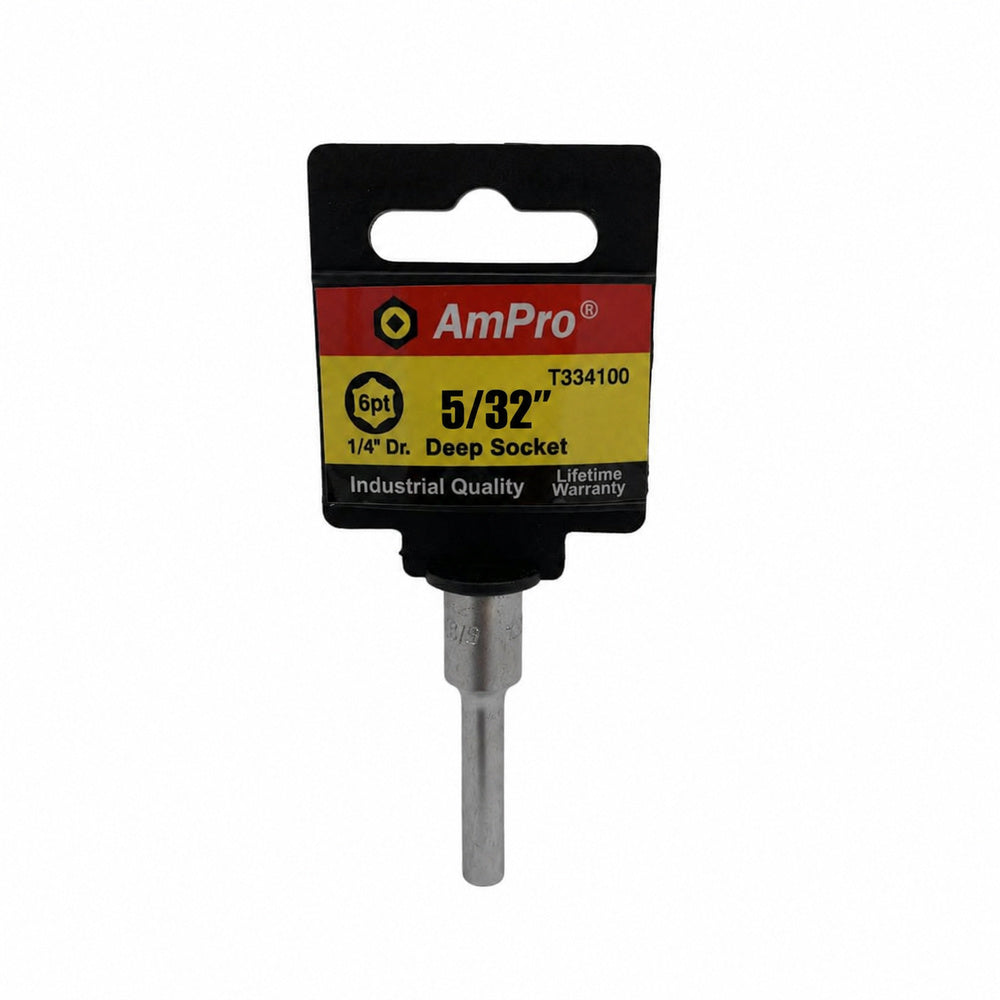 Copa en pulgadas larga acero cromo vanadio cuadrante 1/4" x 6 puntos Ampro