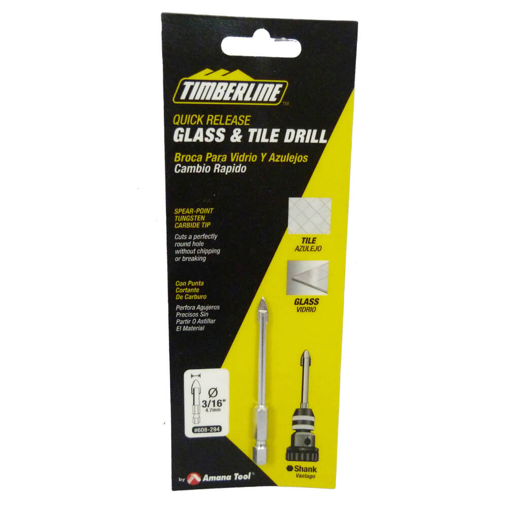 Broca con punta de carburo para vidrio, azulejos Timberline