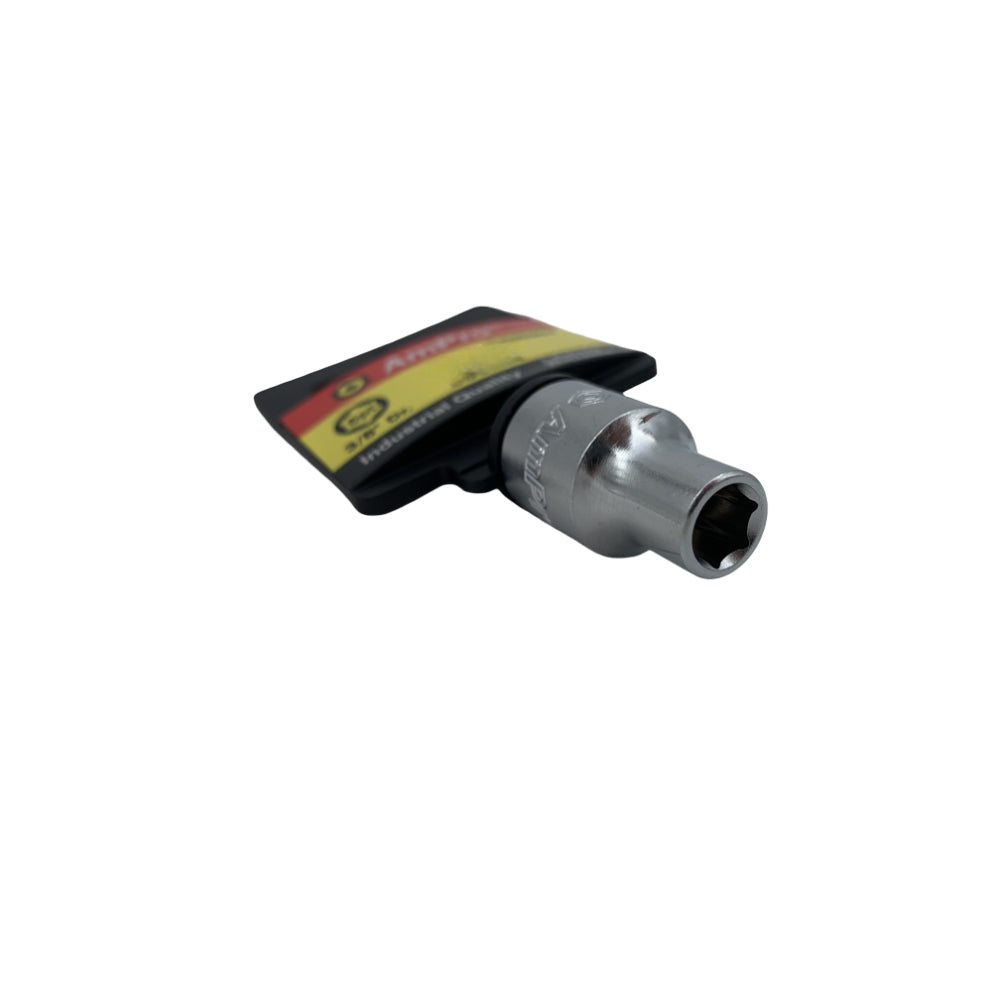 Copa milimetrica corta acero cromo vanadio cuadrante 3/8" x 6 puntos Ampro