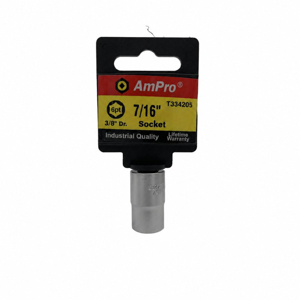 Copa en pulgadas corta acero cromo vanadio cuadrante 3/8" x 6 puntos  Ampro