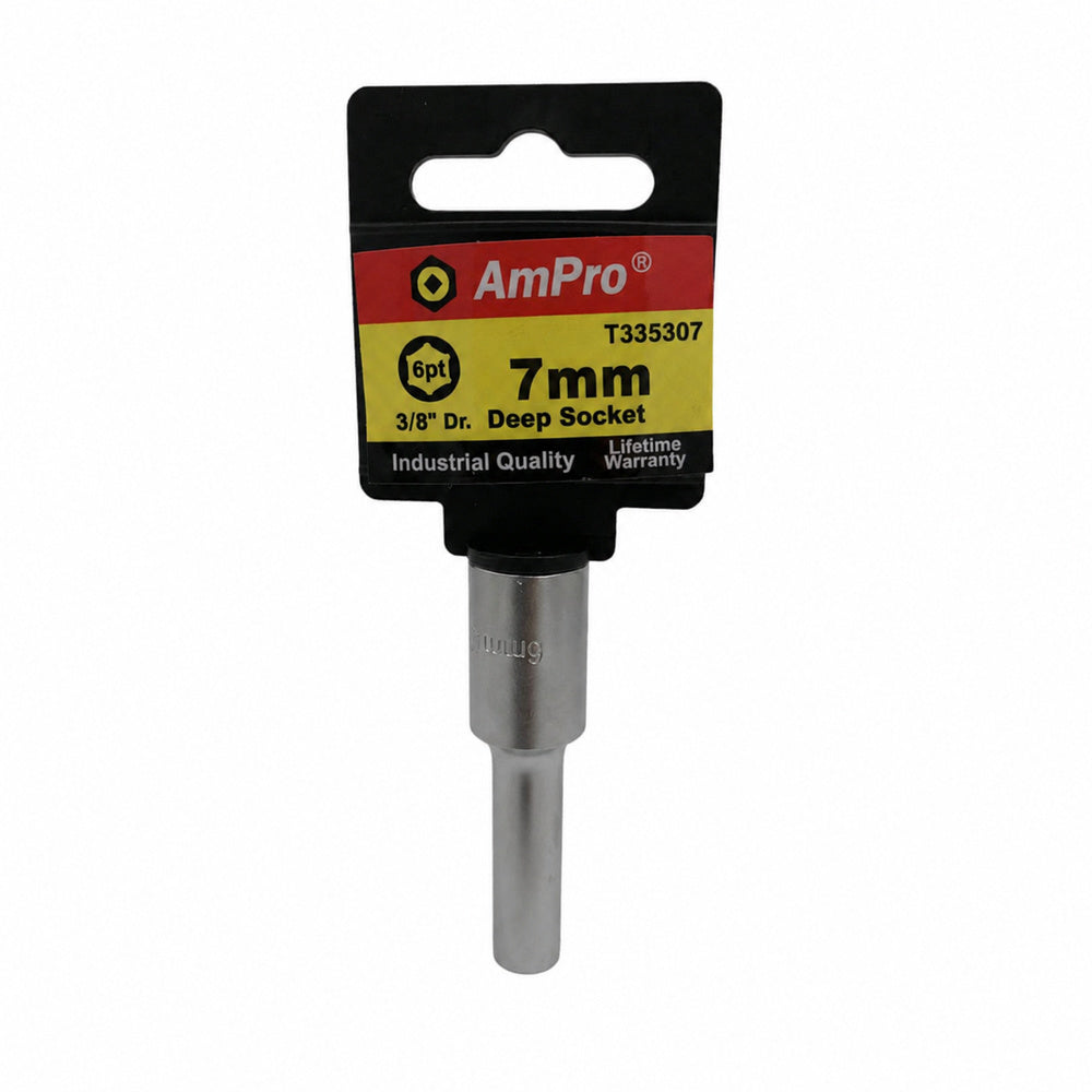 Copa milimetrica larga acero cromo vanadio cuadrante 3/8" x 6 puntos Ampro