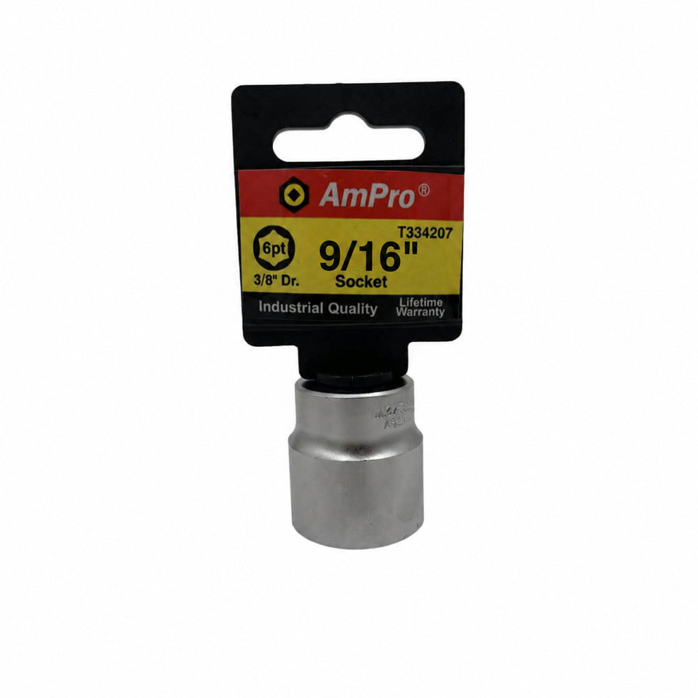 Copa en pulgadas corta acero cromo vanadio cuadrante 3/8" x 6 puntos  Ampro